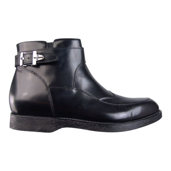 Authentic $920 Cesare Paciotti Black Leather Boots Italian Designer Shoes - Picture 1 of 8
